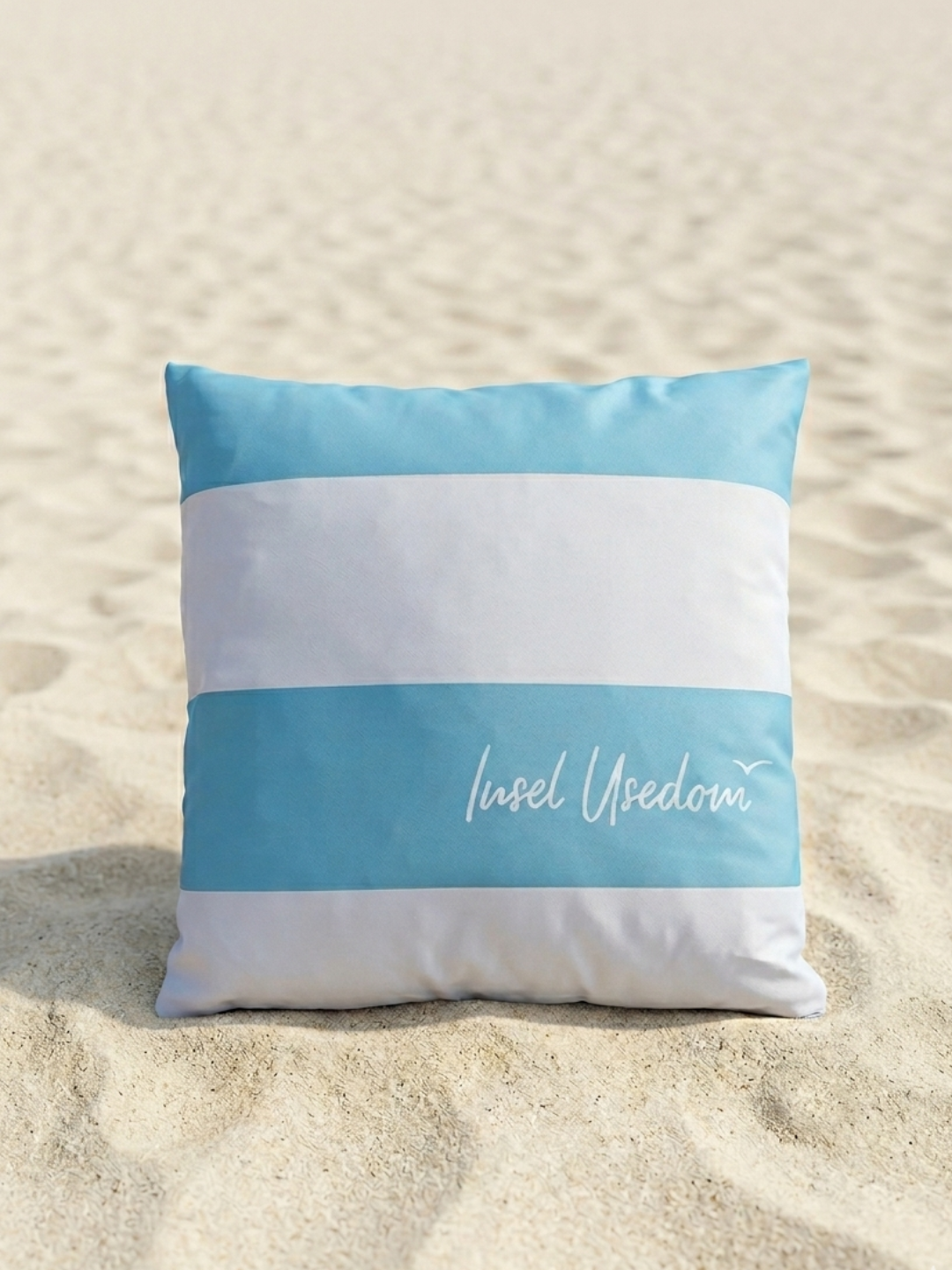 Kissen "Insel Usedom" blau